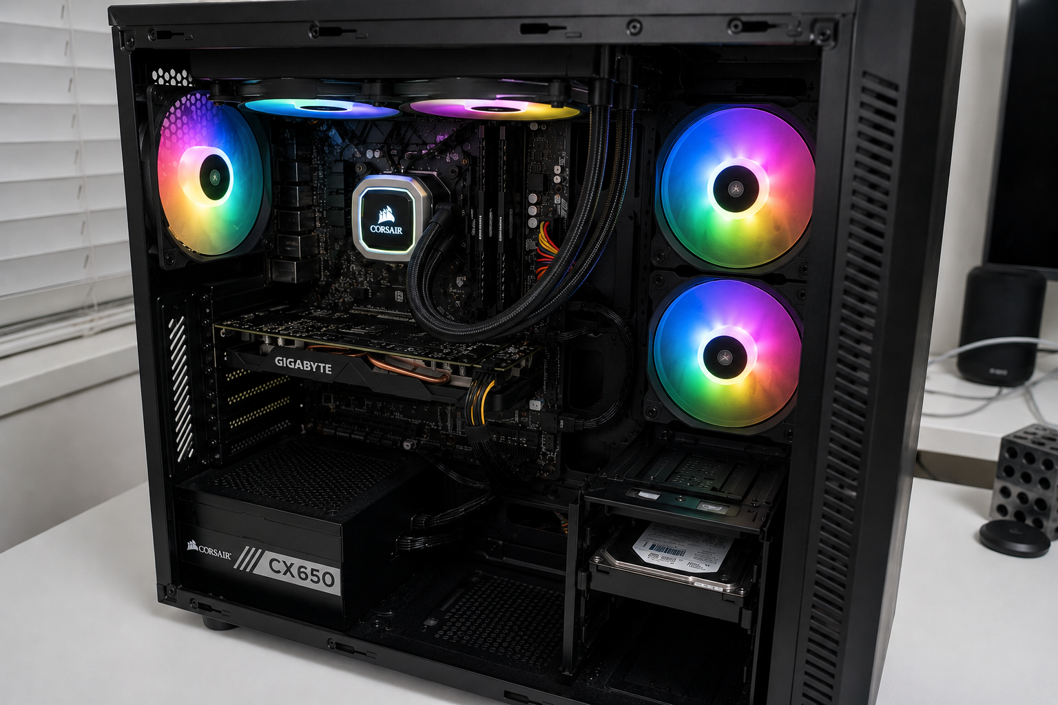 PC gamer montado com RGB
